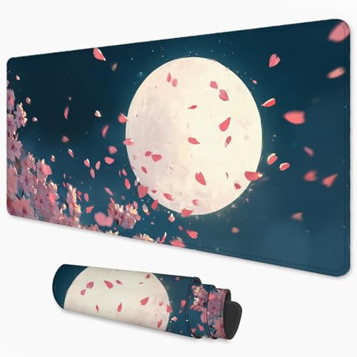 Alfombrilla Ratón Luna Mouse Pad 1000x500 mm, Grande Alfombrilla Gaming Flor con Superficie Especial Que Mejora la Velocidad y la precisión, Mousepad Impermeable para Gamers, PC y Portátil 3Y-200