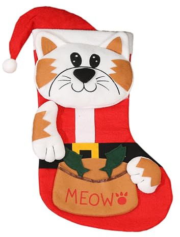 DOSERTY Weihnachtsstrumpf mit Weihnachtsmotiv, mit Katzen- und Hundezubehör, für Jugendliche und Haustierbesitzer