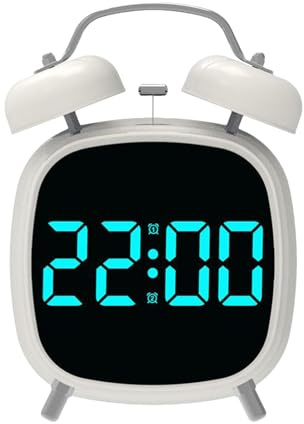 Qkbuza Sveglia per chi dorme pesantemente – Orologio digitale rumoroso – Timer con luce LED portatile per viaggi, ufficio, soggiorno, esterno, bagno, asilo , aula cucina,
