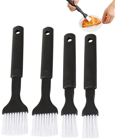 hommova 4 Pcs Pastry Brushes, 2 Size Oil Brush for Cooking Basting Egg Wash Baking