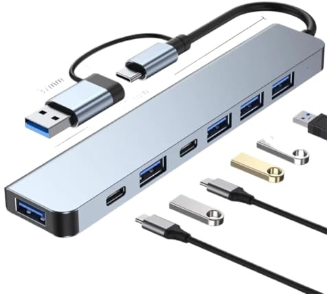 11 Ports USB C Hub Docking Station RJ45 Adapter To HDMI Compatible 4K VGA SD TF Card 3 5MM AUX 11 In 1 Compatible With PC Laptop(7-IN-2 usb)