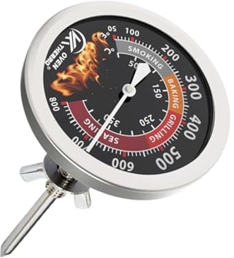 Oven Temperature Meter, Cooking Temperature Gauge For Pizza Ovens, 304 Stainless Steel Oven Thermometer With With Nuts And Washers, Food Temp Gauge Kitchen Tool For Indoor Cooking Baking Brewing