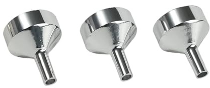Embudo metálico de acero inoxidable, 5/10 Uds Mini embudos de acero inoxidable aceite plateado líquido Perfume recarga embudo cocina(10Pcs-Metal)