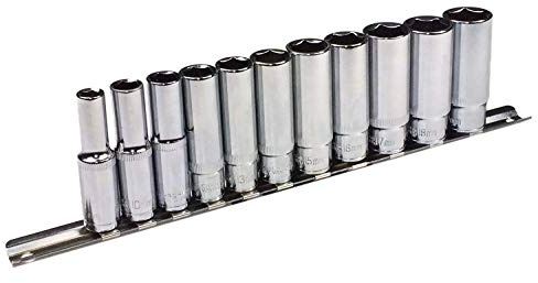Craft-Equip 11 tlg. 3/8 Sechskant Steckschlüsselsatz Langnüsse Langnuss