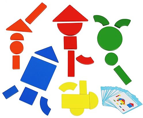 Toys of Wood Oxford TOWO Lavagnetta con Cavalletto per Bambini - Lavagna Magnetica Pieghevole con Lettere, Forme, Numeri Magnetici e Rotolo di Carta da Dipingere - Ideale per Bambini (Shapes)