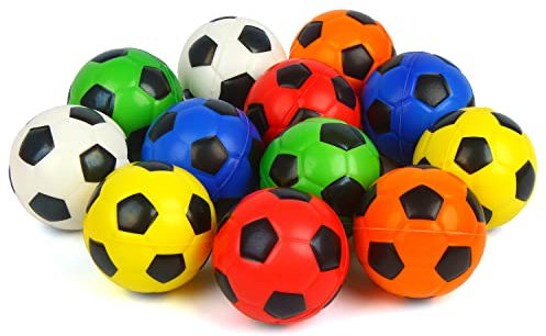 VEYLIN Sponge Football - 12 Mini Foam Sports Balls for Kids
