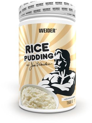 WEIDER Rice Pudding, cremiger Reispudding aus 100% Reis, leichte Zubereitung & cremige Konsistenz, Reisgrieß, Reisbrei, ideal mit Whey & anderem Eiweißpulver, perfekt als Pre Workout Mahlzeit, 1,5 kg