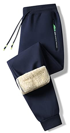 ZOXOZ Jogginghose Herren Baumwolle Sherpa Gefüttert Warme Winter Fleece Traininghose Sporthose