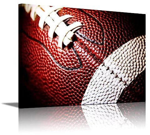 Wandkunst, Motiv: American Football, Sport, Fitnessstudio, Kinderzimmer, Klassenzimmer, Dekoration, Leinwanddruck, rotes Rugby, Sport-Kunstwerk für Zuhause, Spielzimmer, gerahmt, 30,5 x 40,6 cm