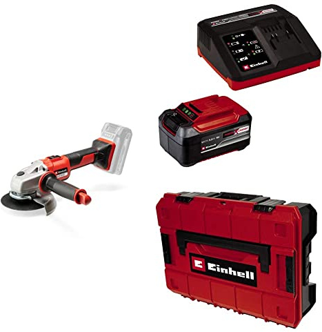 Einhell Professional Akku-Winkelschleifer AXXIO 18/125 Power X-Change (18 V, Ø 125 mm, 33 mm Schnitttiefe, Brushless, inkl. 5,2 Ah Akku, Fastcharger und Koffer, ohne Trennscheibe)