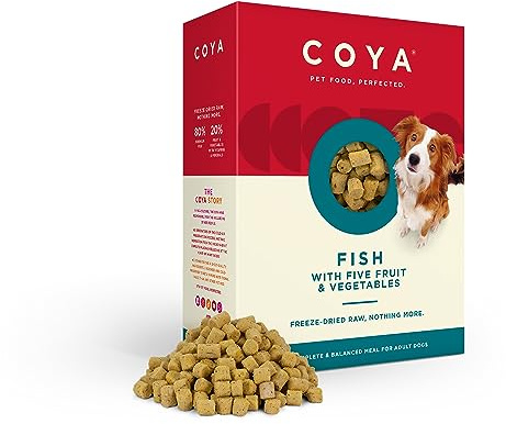 COYA Freeze-Dried Dog Food, Fish, 650g, Grain Free & Hypoallergenic | Gently freeze-dried to lock in maximum taste, freshness and nutrients. Complete dry dog food made with 80% fish