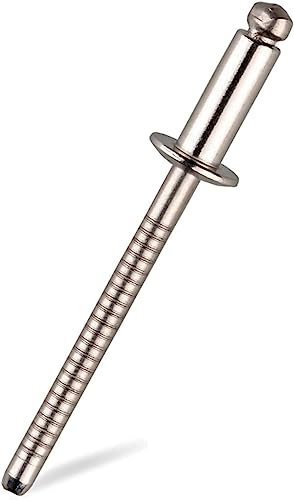 Nietmuttern, Verbindungselemente, Muttern, Nieten, 200 Blindnieten aus Edelstahl 304, M3,2, M4,0, M4,8, M5,0, Kuppelkopf, offener Kern, Zugdekoration, robust und langlebig ( Color : 4.8x10mm , Size :