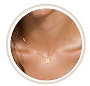FUNEIA Gold Silber Kette mit Buchstaben Damen Halskette Initialen 14 Karat Vergoldet Hypoallergene Namenskette Anhänger A-Z Buchstabenkette Schmuck Geschenke für Frauen Mädchen