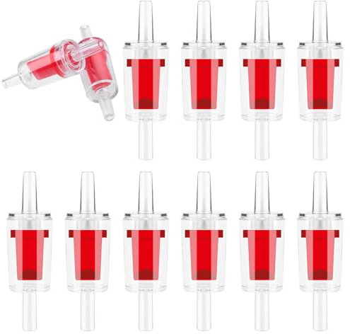 Andibro 10 Pcs Aquarium Check Valve, Aquarium Air Pump Accessories Non-Return One Way Fish Tank Line Check for 3/16 Inch Airline Tubing Fitting Clear