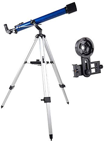 BYERZ Teleskop für Erwachsene, Anfänger, Kinder, 60 mm Öffnung, 800 mm AZ Astronomisches kompaktes Refraktor-Teleskop BAK4 Prisma FMC-Linsenteleskop für Astronomie mit Smartphone-Adapter und T