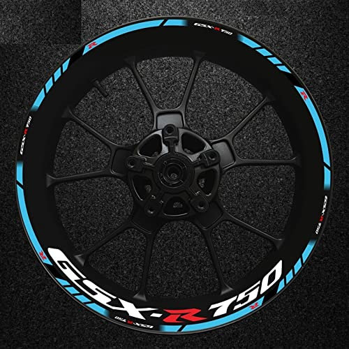 YESKIT Modifizierte dekorative Aufkleber Motorradreifen wasserdichte Radlogoaufkleber Reflektierende Streifenaufkleber Für Suzuki GSX-R750 Gsxr 750r (Color : 25)