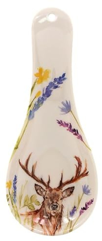 The Leonardo Collection Stag Spoon Rest for Kitchen & Home | Lovely Spoon Holder for Kitchen Accessories | Designed By Jennifer Rose Gallery | Heat Resistant Spoon Rest for All Types of Spoons