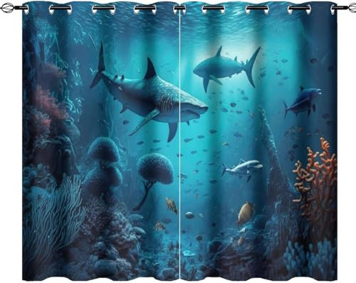 3D Bedruckte Kinderzimmergardinen, Verdunkelungsgardinen Für Das Schlafzimmer Und Wohnzimmer, Geräuschdämmend, Isolierend, Softes Mikrofaser-Set Mit 2 Stück, Heimdekoration 140X160 Cm -A-341325-415835
