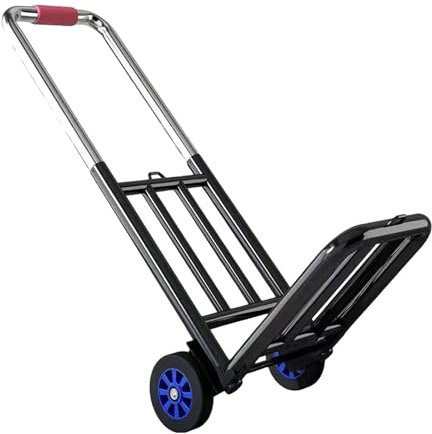 1 x Sackkarre klappbar, Transportkarre mit Teleskopgriff & Faltbarer Ladefläche, belastbar bis 100 kg, Transportwagen Alu Handkarre, für Haus, Garten, Lager (72~115cm)