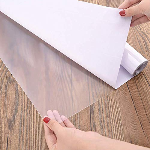 Fantasnight Pellicola Autoadesiva Trasparente 40cm×600cm Protezione per Tavolo e Libri Pellicola Protettiva per Pareti Pellicola Trasparente Resistente al Calo Pellicola Lucida per Copertine di Libri