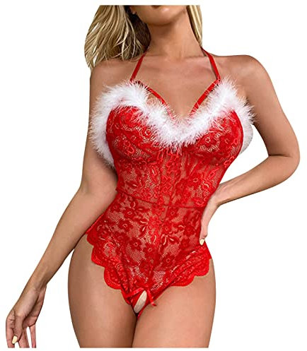 Dessous sexy l Tanga Festival Outfit sexy Weihnachts Engel Dessous Frauen Swimwear Schlafanzug Damen kurz Business Outfit Damen