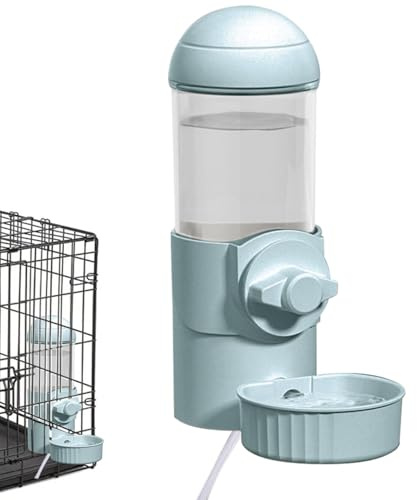 Wasserflaschenspender für Hundekäfige | Beheizter Bunny-Wasserspender mit automatischem Siphon, 500 ml | Hängender Wasserspender für Haustierkäfig, abnehmbarer Haustier-Wasserspender mit USB-Aufladung