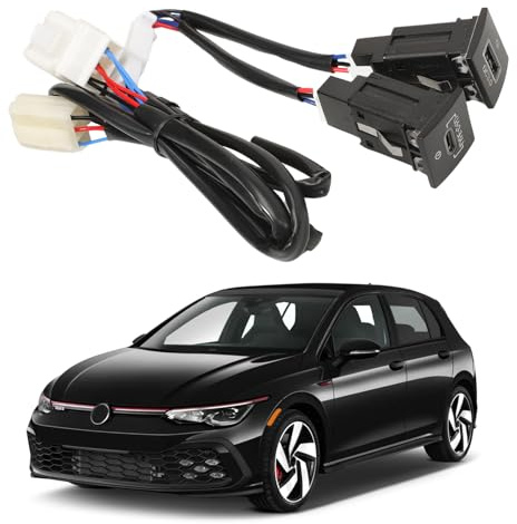 GNXfixt Double Adaptateur USB - Chargeur Rapide pour Golf/GTI/R-Line (MK5/MK6) J-t-a MK4 S-c-o EOS - Chargeur USB (Longueur du câble : 92 cm)