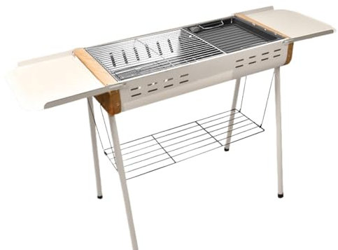 Barbecue grill Barbecue portatile a carbone con ripiano porta spezie Barbecue grill for esterni for friggere e grigliare Ampia area barbecue Ideale for casa, all'aperto e in campeggio