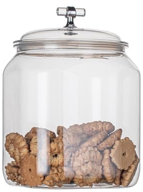 KEKEHOME Tarro de plástico para almacenamiento de alimentos de 100 onzas con tapa hermética, contenedor cuadrado para encimera de cocina para galletas, dulces, pasta, productos secos para organización