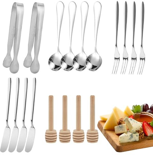 Ensemble de fourche et cuillère, ensemble d'argenterie martelée, Ensemble d'argenterie de couverts en acier inoxydable de 18 pièces, Dingers, gadgets de cuisine, assiettes de fête pour pour rassemblem
