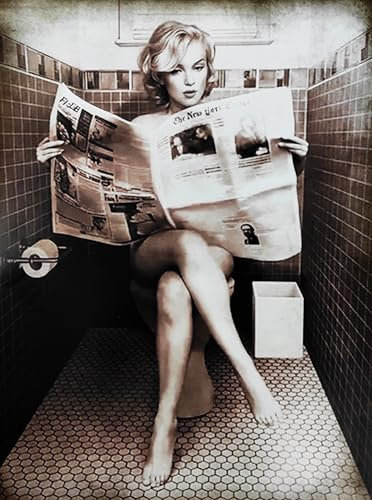 KUSTOM ART Poster Decorativo da Parete Serie Attrici Hollywood Marilyn Monroe con Giornale Stampa Artistica su Carta Patinata 40x30 cm Senza Cornice