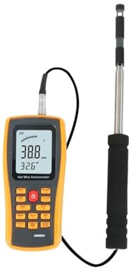 TIEOAXFT Anémomètre portatif jauge de Vitesse du Vent Mesure de la température Outil d'interface USB Instrument de Mesure GM8903-BENETECH