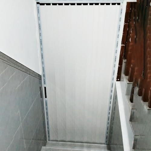RENLXFI Falttür Falttüren Ziehharmonika Tür Abschließbar, Weiß, 190 200 210 220 230 cm Hoch, Nach Maß Aluminium Schiebetür Raumtrennung, Falttüren Innentüren Gewerbliche(WxH 200cmx200cm)