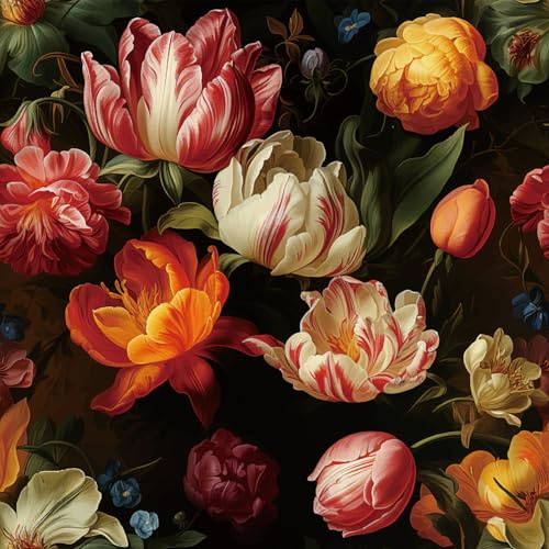 PROSUCO Vintage Blumen Tapete, Selbstklebend, 44 x 300 cm, Wasserfest, Abnehmbar, Vinyl-Tapete für Haus Schlafzimmer Schränke verdicken 17,3“x 118“