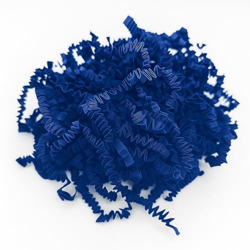 Mainetti Geknittertes Geschenkpapier – geschreddertes Seidenpapier für Geschenkboxen, Geschenkkörbe und Verpackungen – Rosa, Schwarz, Weiß, Braun, Pastellfarben (Kobaltblau, 1KG)