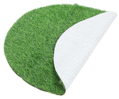 YARNOW Runder Künstlicher Rasenteppich Realistisch Wirkender Outdoor Grass Teppich Leichte DIY Tischdekoration für Garten Terrasse Vielseitiger Fake Grass Carpet