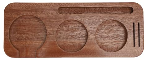 Luqeeg Tamper de café con Tabla de Nogal de 51 Mm, Soporte de Almacenamiento de la Estación de Tampamiento con Estructura Resistente, Compacta y Portátil para Mostradores de Cocina