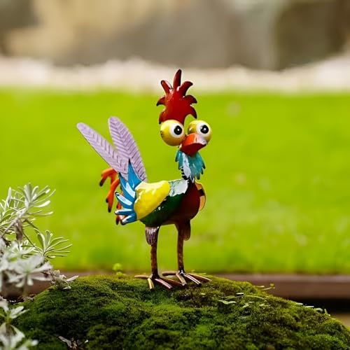 PAEFIU Metall Hahn Außenstatue, Garten Hahn Figur Ornament, Wasserdichter Tier Yard Kunst, Outdoor-Statue, Chicken-Skulptur für Küche, Bauernhof, Rasen, Terrasse, Hinterhof, Einweihungsfeier