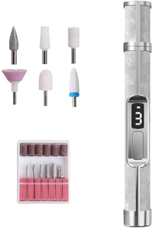 Taladro para Uñas Herramienta de Portátil con Pantalla Digital | Máquina Pequeña Para Quitar Gel para en Casa y Salón, Uñas Gruesas, Manicura, Cutículas, Principiantes,