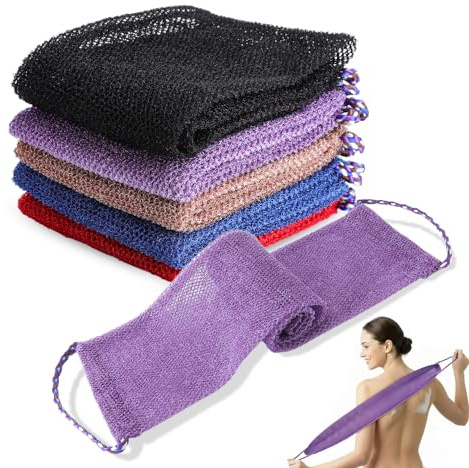 Africano Esponja de Baño, 5Pcs Exfoliante Africana de Nailon, Paño de Baño Exfoliante, Esponja de Red Africana para Mujeres y Hombres, Limpieza Profunda del Cuerpo SPA Masaje