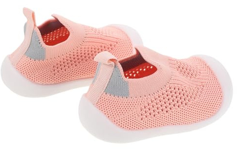 POPETPOP Scarpe da Passeggio per Neonati in Rete Traspirante Morbide Punta Anticollisione e Suola Flessibile Scarpe per Bambine Leggere e Antiscivolo per Primi Passi e Apprendimento