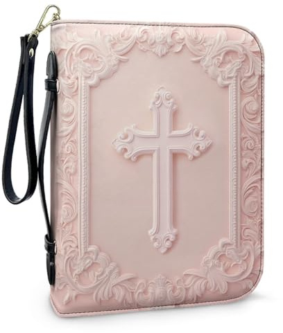 ZZHYTANG Buchschutz for Bibeln, Notizbücher Und Lehrbücher Robustes Kunstleder Mit Integriertem Stifthalter, Leichte, Tragbare Hülle for Den Alltag Und Die Kirche(Pattern F,25.9CM)