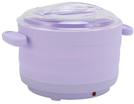 Sonew Chauffe-Cire en Silicone, 100W, Machine électrique pour Faire Fondre la Cire, Pot Pliable Antiadhésif de 500ML avec Poignée pour L'épilation (PURPLE)