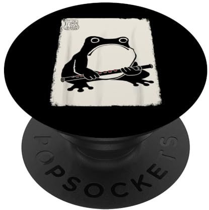Flauto Grumpy Frog Divertente Kawaii Giapponese PopSockets PopGrip Adesivo