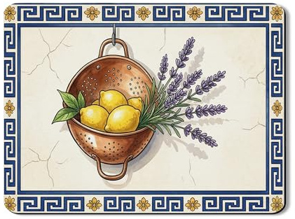 Tappetino scolapasta in rame per bancone della cucina, tappetino in gomma assorbente floreale vintage, tappetino scolapasta in pelle PU primaverile mediterranea, decorazione 45,7 x 61 cm