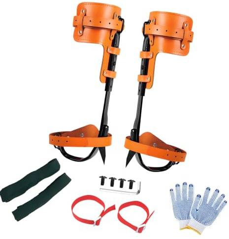 Oxxggkao Picchi da arrampicata professionali in acciaio con spesso cotone Pad Spikes per la potatura degli alberi e la canna da lavoro resistente Gaffs
