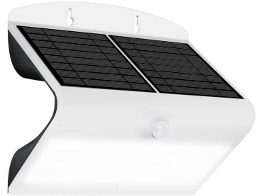 Luceco Applique Mural Solaire 800lm, Lampe Extérieur étanche avec Detécteur de Mouvement, éclairage pour Jardin, Entrée - Blanc