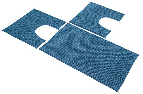 Sophie Maison Poppy Set Tappeti Bagno, 100% Microfibra Poliestere, Petrolio, 45 x 75+45 x 40 (2Pcs)
