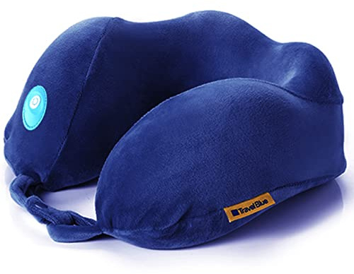 Travel Blue Oreiller Massant de Voyage Ergonomique- Coussin Voyage Massage Tranquillité - Coussin de Cou en Mousse à Mémoire de Forme pour Avion, Voiture, Maison, Bureau - Idéal pour Relaxation