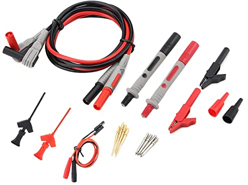 Messleitungen Multimeter Kabel Prüfkabel Set Elektronisches digitales Messleitungs-Kit für 1M mit Krokodilklemmen Austauschbare Messspitzen